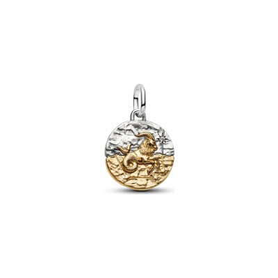 Charm Pandora Talisman Capricorne en argent, métal doré et oxyde de zirconium
