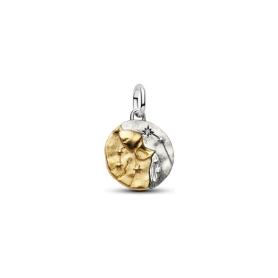 Charm Pandora Talisman Verseau en argent, métal doré et oxyde de zirconium