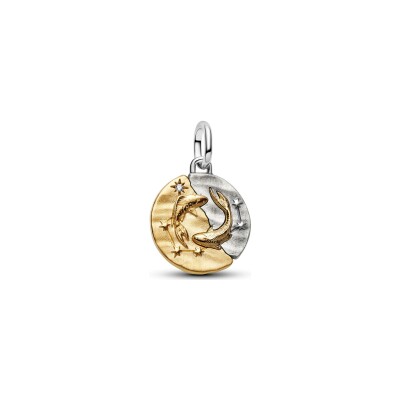 Charm Pandora Talisman Poissons en argent, métal doré et oxyde de zirconium