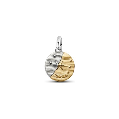 Charm Pandora Talisman Poissons en argent, métal doré et oxyde de zirconium