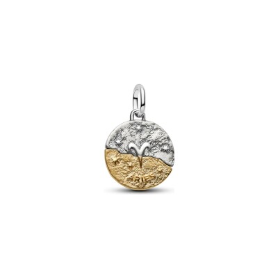 Charm Pandora Talisman Bélier en argent, métal doré et oxyde de zirconium