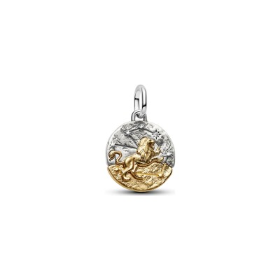Charm Pandora Talisman Lion en argent, métal doré et oxyde de zirconium