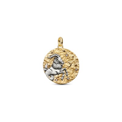 Charm Pandora Talisman XL Capricorne en argent, métal doré et oxyde de zirconium