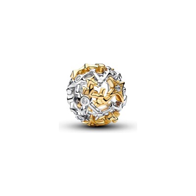 Charm Pandora Moments Constellation Ajourée en argent, métal doré et oxyde de zirconium