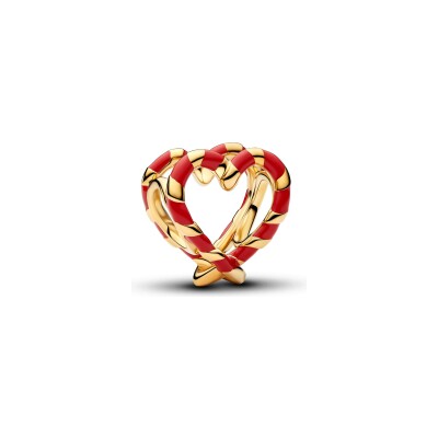 Charm Pandora Moments Cœur Ajouré Sucre d’Orge en métal doré et émail