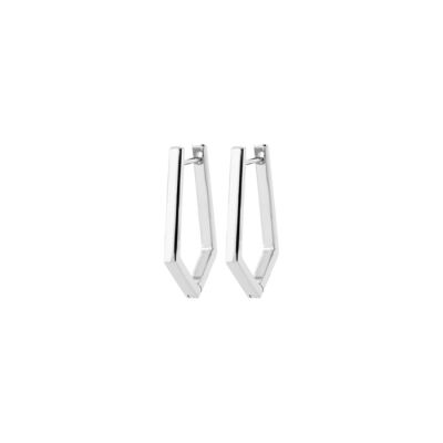 Boucles d'oreilles créoles en argent rhodié