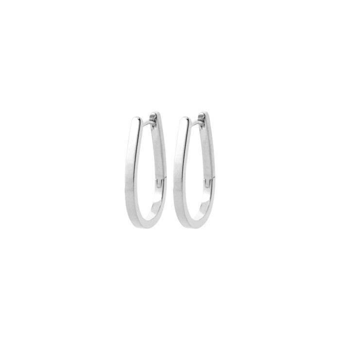 Boucles d'oreilles créoles en argent rhodié