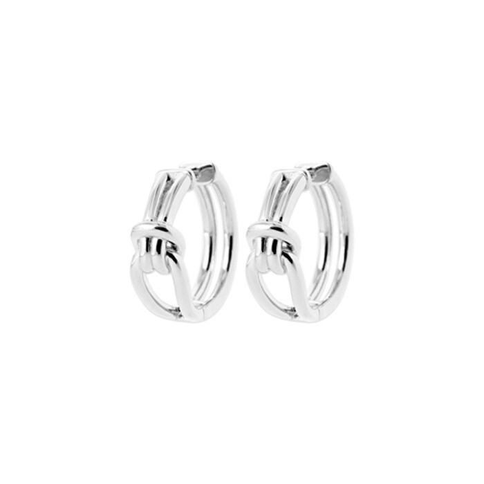 Boucles d'oreilles créoles en argent rhodié