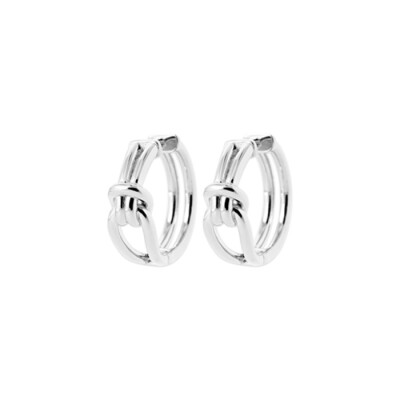 Boucles d'oreilles créoles en argent rhodié