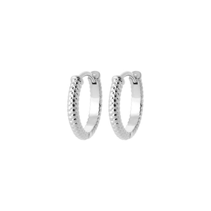 Boucles d'oreilles créoles en argent rhodié