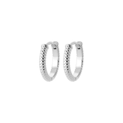 Boucles d'oreilles créoles en argent rhodié