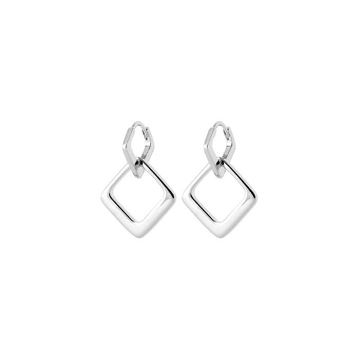 Boucles d'oreilles créoles en argent rhodié