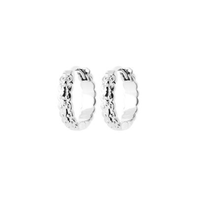 Boucles d'oreilles créoles en argent rhodié