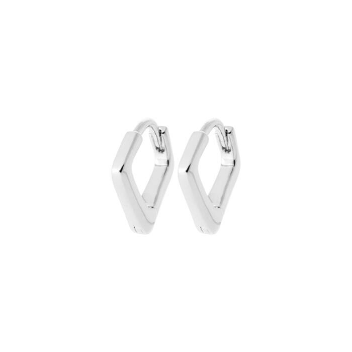 Boucles d'oreilles créoles en argent rhodié