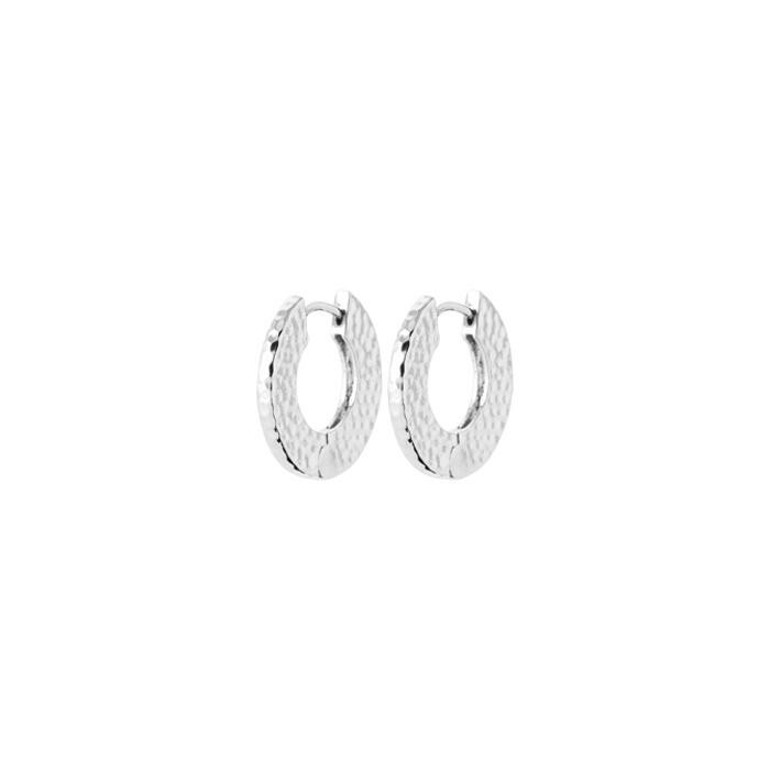 Boucles d'oreilles créoles en argent rhodié