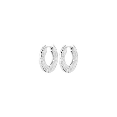 Boucles d'oreilles créoles en argent rhodié