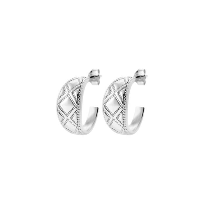 Boucles d'oreilles créoles en argent rhodié