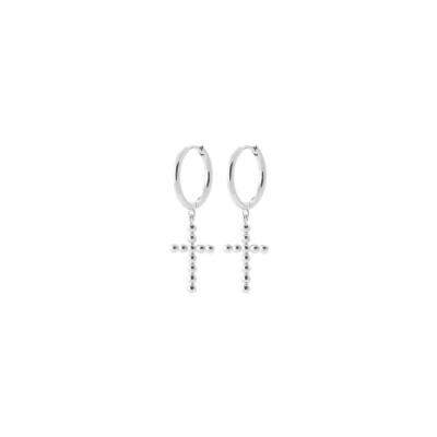 Boucles d'oreilles Créoles en argent rhodié