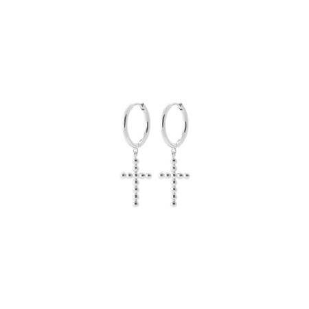 Boucles d'oreilles Créoles en argent rhodié