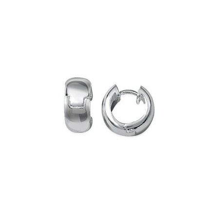 Boucles d'oreilles créoles en argent rhodié