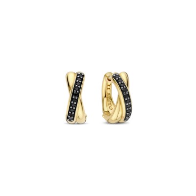 Boucles d'oreilles Ti Sento en argent doré et oxyde de zirconium