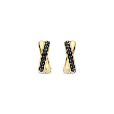 Boucles d'oreilles Ti Sento en argent doré et oxyde de zirconium