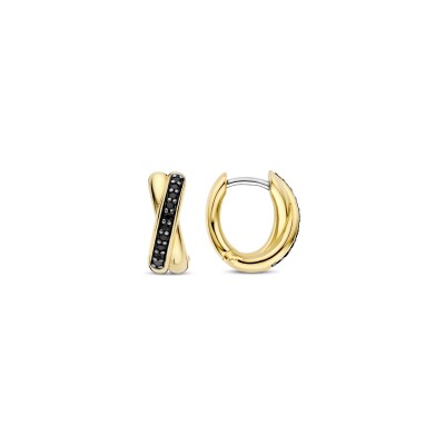 Boucles d'oreilles Ti Sento en argent doré et oxyde de zirconium