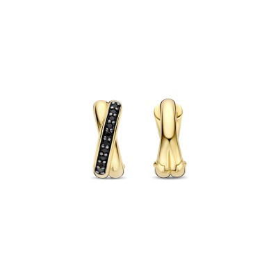Boucles d'oreilles Ti Sento en argent doré et oxyde de zirconium