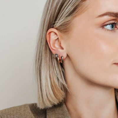 Boucles d'oreilles Ti Sento en argent doré et oxyde de zirconium
