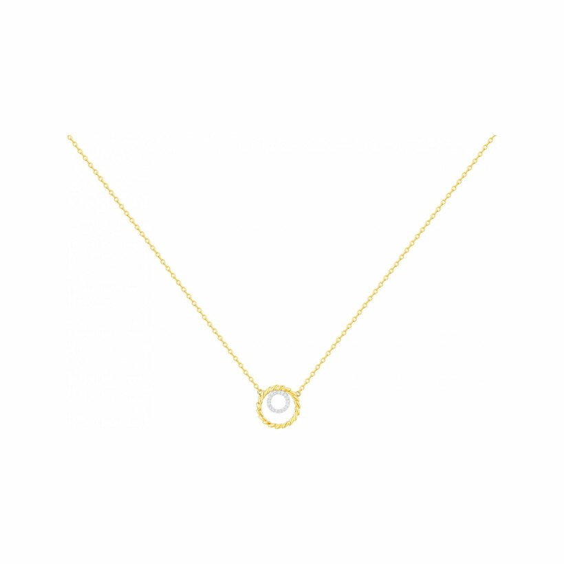 Collier mono-motif en plaqué or et oxydes de zirconium