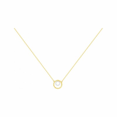 Collier mono-motif en plaqué or et oxydes de zirconium