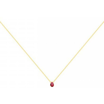 Collier en plaqué or et spinelle rouge