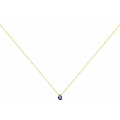 Collier en plaqué or et spinelle bleue