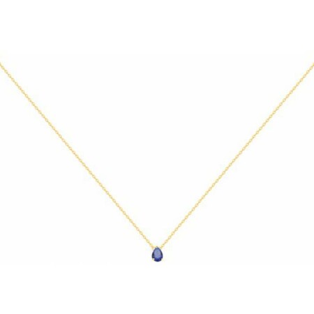 Collier en plaqué or et spinelle bleue