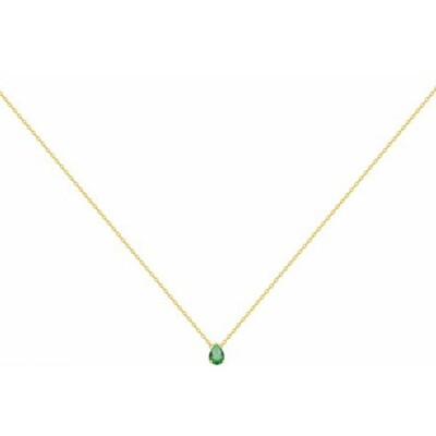 Collier en plaqué or et spinelle verte