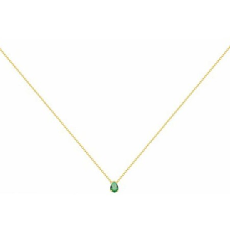 Collier en plaqué or et spinelle verte