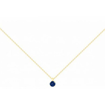 Collier en plaqué or et spinelle bleue