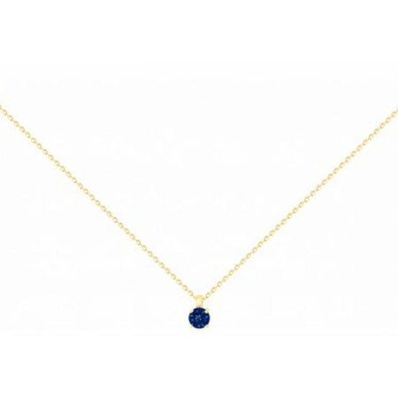 Collier en plaqué or et spinelle bleue