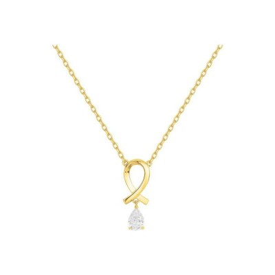 Collier mono-motif en plaqué or et oxydes de zirconium