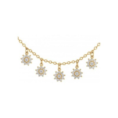 Collier en plaqué or et oxydes de zirconium