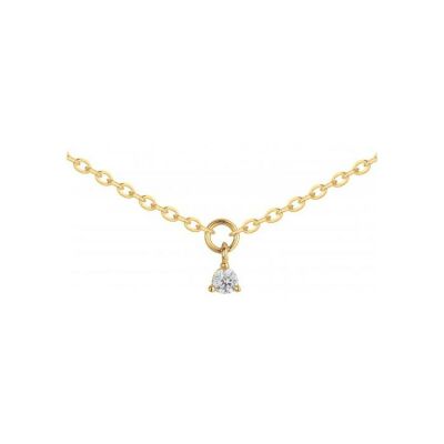 Collier en plaqué or et oxydes de zirconium