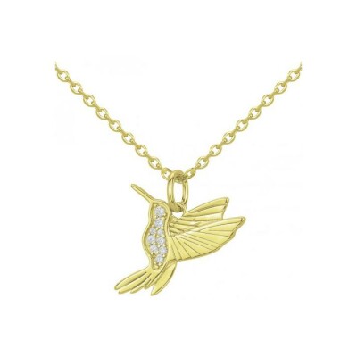 Collier en plaqué or et oxydes de zirconium