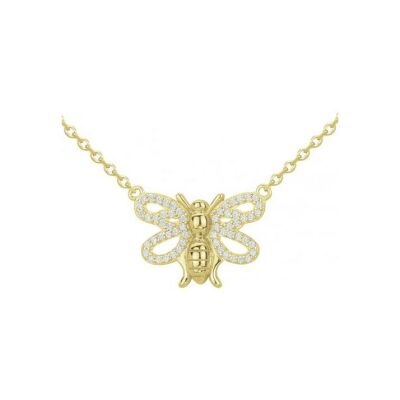 Collier en plaqué or et oxydes de zirconium