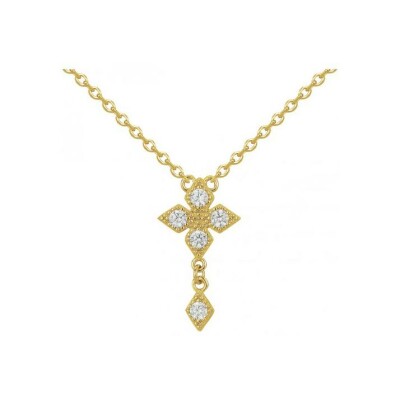 Collier en plaqué or et oxydes de zirconium