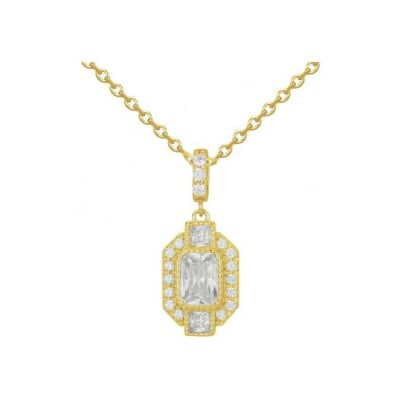 Collier en plaqué or et oxydes de zirconium