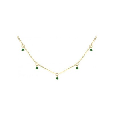 Collier en plaqué or et oxydes de zirconium