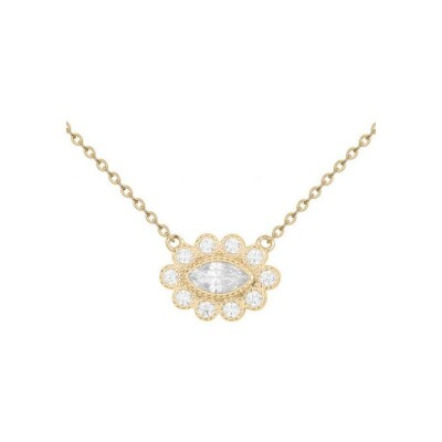 Collier en plaqué or et oxydes de zirconium