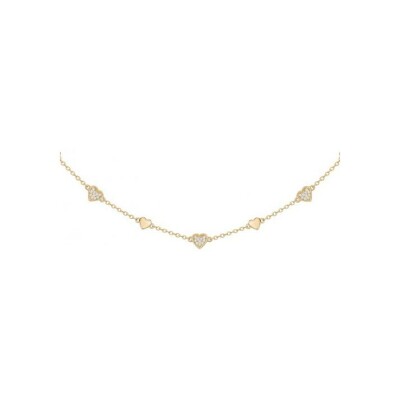 Collier en plaqué or et oxyde de zirconium - 40+5cm