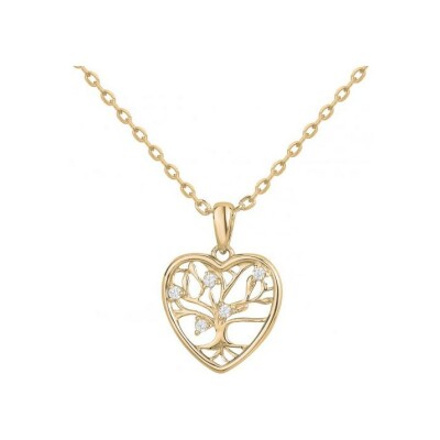 Collier en plaqué or et oxyde de zirconium