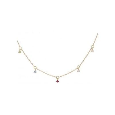 Collier en plaqué or et oxyde de zirconium